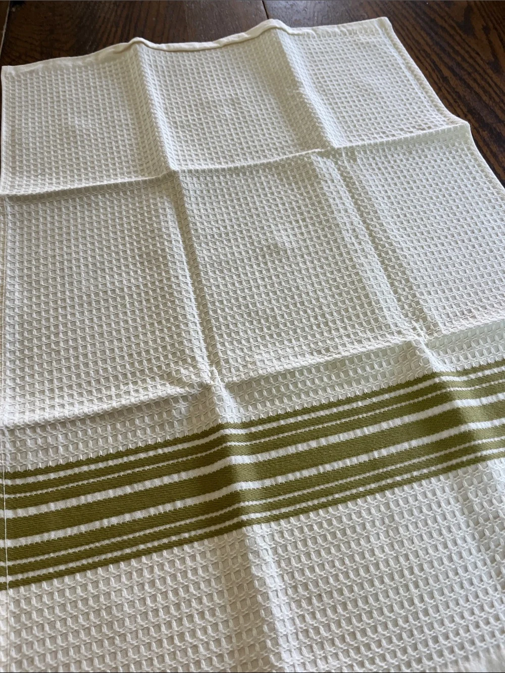 Tag Cream Waffle Weave Kitchen Towel